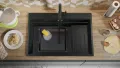 Графит кухненска мивка от гранит Осло 80 Max Multilevel 780 x 530 mm, снимка 6