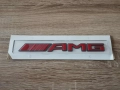 Mercedes Benz AMG червена емблема с черен кант, снимка 6