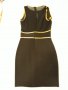 Бутикова рокля FERVENTE , черна с плътни и прозрачни сегменти /отстрани и на гърба/ + златни ивици, снимка 9