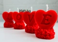 Комплект свещи сърца Love , снимка 1