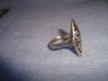 СТАРИНЕН АЖУРЕН АР НУВО СРЕБЪРЕН ФЛОРАЛЕН ПРЪСТЕН ВИСОКА ПРОБА СРЕБРО МАЙСТОРСКА РАБОТА УНИКАТ 7141, снимка 7