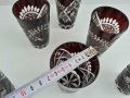 сервиз кристални чаши и гарафа цветен червен кристал , снимка 6
