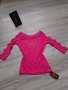 Нова колекция цикламена блуза с 3/4 ръкави с дупки на намаление, снимка 1 - Блузи с дълъг ръкав и пуловери - 27875581
