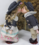 Комплект 2-ка порцеланови кукли “ Целувка” - 33см, снимка 1 - Декорация за дома - 44857552