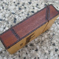 Дървена кутия табакера с кибрит, снимка 4 - Антикварни и старинни предмети - 28674867