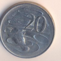 Австралия 20 цента 1981 година, птицечовка, снимка 1 - Нумизматика и бонистика - 26717392