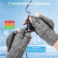 Нови Плетени Топли USB Ръкавици, 3 Температурни Режима Идеални за зимата, снимка 4 - Ръкавици - 43682890