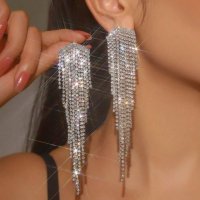 Луксозни обеци с кристали, снимка 3 - Обеци - 44072118