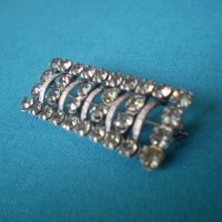 Стара Брошка кристал с сребърно покритие , снимка 5 - Антикварни и старинни предмети - 37983388