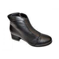 Дамски ниски обувки боти с цип в черно , снимка 1 - Дамски боти - 43949903