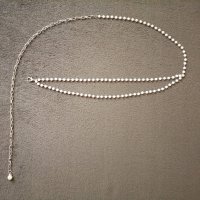 Колан-верижка с бели перли/мъниста, снимка 2 - Колани - 40130452