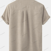 Пролетно-лятна ежедневна мъжка риза от памучен плат с къс ръкав, 6цвята , снимка 11 - Ризи - 44901083