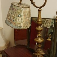 Страхотна антикварна бронзова лампа , снимка 1 - Антикварни и старинни предмети - 38439993