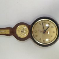 Хигрометър, термометър, барометър, часовник-дървен, снимка 1 - Антикварни и старинни предмети - 33364553