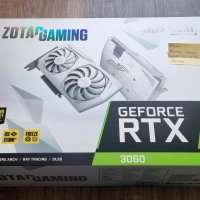 Чисто нова видеокарта ZOTAC Gaming GeForce RTX 3060 AMP White, снимка 1 - Видеокарти - 34883837