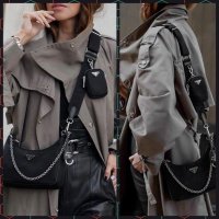 Луксозна Черна чанта Prada-SG-T12, снимка 1 - Чанти - 42967522