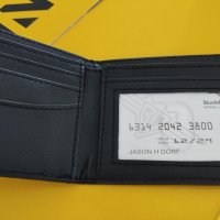 Унисекс платнен портфейл с двойно сгъване с катарама - черен/жълт портфейл , снимка 6 - Портфейли, портмонета - 38216191