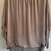 Красива копринена блуза Италия цвят капучино, снимка 2 - Блузи с дълъг ръкав и пуловери - 40686057