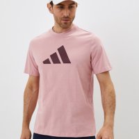 ADIDAS Мъжка тениска в розово, снимка 5 - Тениски - 36557075