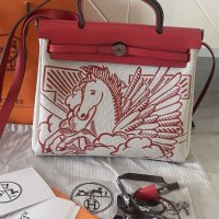 Hermes Herbag red pegasus 31 дамска чанта, снимка 1 - Чанти - 41710018