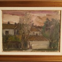 Цветан Цонев 1936 - 2004 Старата къща 1982г. с маслени бои, снимка 1 - Картини - 43518120
