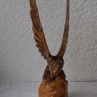 30 см Орел, фигура, птица дърворезба, пластика, статуетка, снимка 4 - Статуетки - 39749258