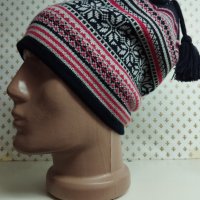 Мъжка плетена шапка с папулка-мпшу15, снимка 1 - Шапки - 43297543