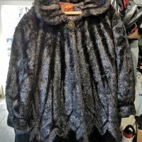 Кожено палто изкуствен косъм XXL, снимка 1 - Палта, манта - 44081904