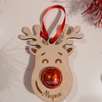 Персонализирано коледно еленче - дървена играчка за елха, снимка 2 - Коледни подаръци - 43032510
