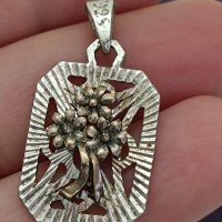 Красива  сребърна висулка цвете Буква  0, снимка 4 - Колиета, медальони, синджири - 43815691