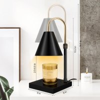 Електрическа нагревателна лампа за свещи с таймер и дървена основа, черно, снимка 3 - Настолни лампи - 43938791