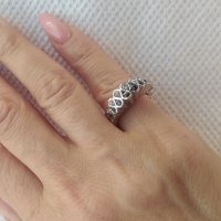 Дамски пръстен с два реда кристали 23727, снимка 2 - Пръстени - 37486862