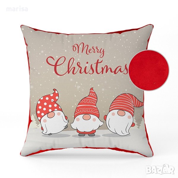 Коледна възглавница с джуджета, Merry Christmas Код: 090728-4, снимка 1