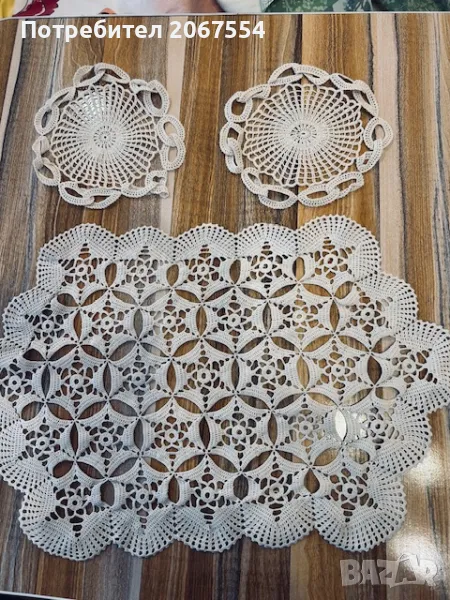 Дантелени плетива на една кука - карета, възглавнички, снимка 1