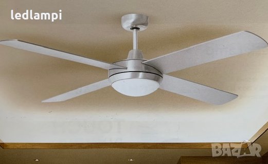 Вентилатор за таван 60W с лампа 2xE27 4перки 132cm, снимка 1