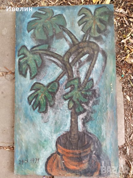 стара картина-цветя, снимка 1