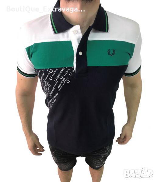 Мъжка тениска Fred Perry Polo White/Black/Green !!!, снимка 1