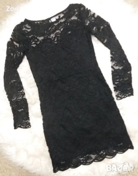 УНИКАЛНО КРАСИВА черна дантелена парти рокля по тялото , снимка 1