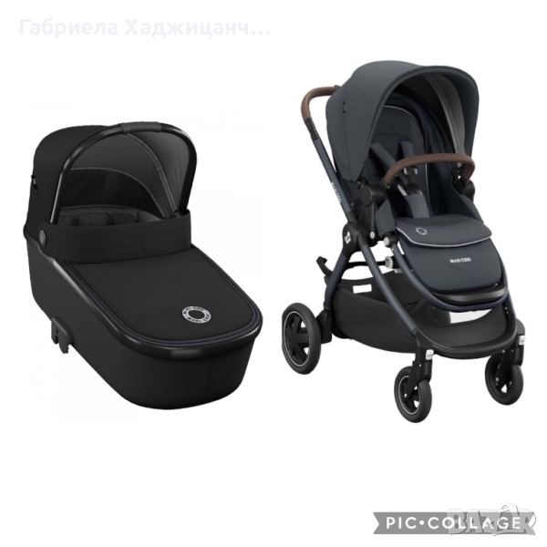 Maxi-Cosi Комбинирана количка Adorra 2 - Essential Graphite и Maxi-Cosi Кош за новородено Oria - Ess, снимка 1