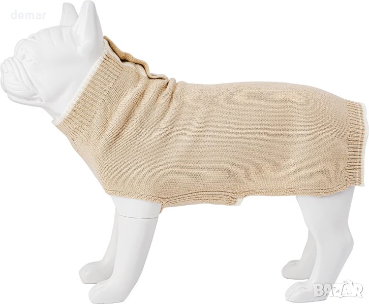HUGO & HUDSON Зимен пуловер за кучета с висока яка, бежов, XL, снимка 1