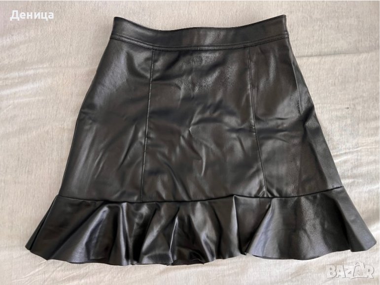 Черна кожена пола H&M, снимка 1