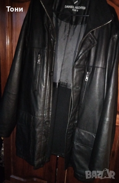 DANIEL HECHTER PARIS Оригинал Ново Мъжко Модерно Зимно Яке от Естествена Кожа L , снимка 1