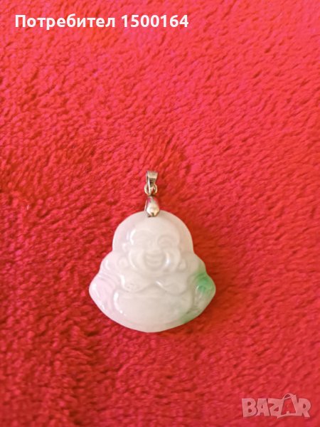 медальон висулка Буда бял жадеит, снимка 1