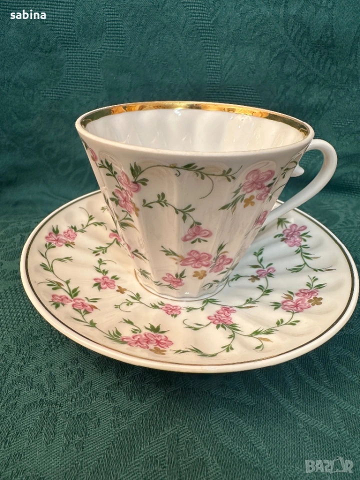 Руски порцелан-двоен сет за чай на ЛФЗ Ломоносов, снимка 1