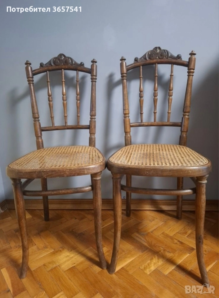 Столове Thonet, двойка, в оригинално състояние, снимка 1