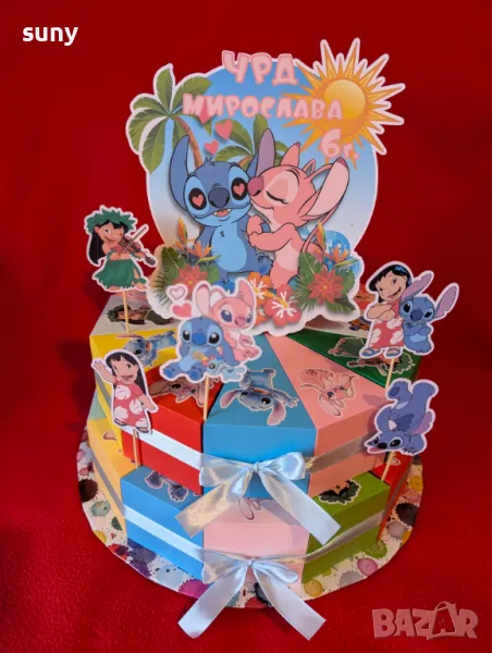 Картонена торта Стич, снимка 1