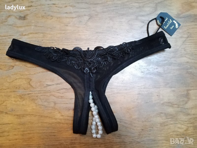 Бельо с Перли и отворено дъно, Размер S. Код 1819, снимка 1