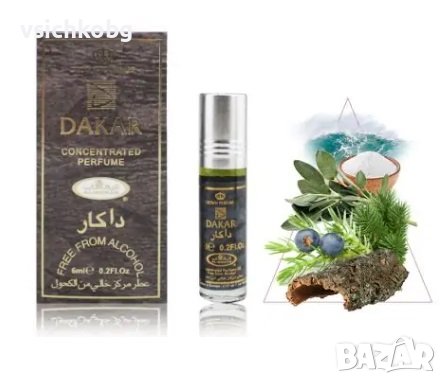 Дълготрайно арабско олио - масло Al Rehab 6мл DAKAR мъх, градински чай, кедър, пикантни нотки, снимка 1