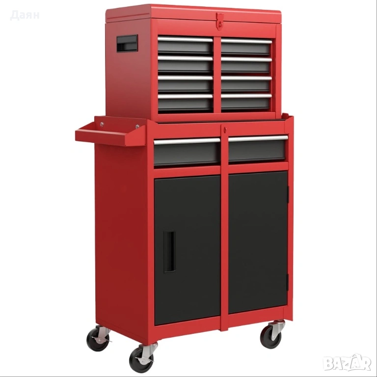Шкаф за инструменти Costway с 5 чекмеджета, черно-червен, с голям капацитет, снимка 1