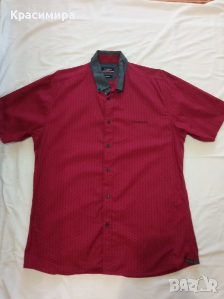 Тъмно червена риза pierre cardin - ХЛ, снимка 1